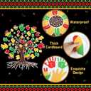 112pcs Black Juneteenth History Decorations Bulletin Board Set 1865 African American Inspirational Hand Tree Cutouts Bulletin Border Wall Decor for June 19th Freedom Office Home School Party Supplies