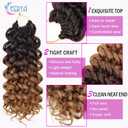 7 Packs GoGo Curl Crochet Hair 10 Inch Short Curly Crochet Hair for Women Water Wave Beach Curl Deep Twist Crochet Braids Synthetic Braiding Hair Extensions (10 Inch, OT4/30)