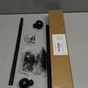 ENJOYBASICS No Drill Curtain Rods for Window 28 to 47 Inches, 5/8 Inch Diameter Renter Friendly Drapery Rod with Adhesive Brackets without Drilling, Adjustable from 27 to 52 Inches, Black