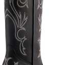 DREAM PAIRS Women's Cowboy Boots Mid Calf Cowgirl Boots Square Toe Chunky Heel Embroidery Stitched Western Boots, Size 7.5