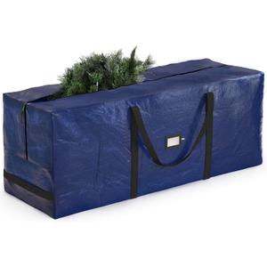 Zober Large Christmas Tree Storage Bag - Fits 9 Ft Artificial Trees - Plastic, Waterproof Christmas Tree Bag For Storage Box For Xmas - Strong, Durable Handles - Label Card Slot - Blue