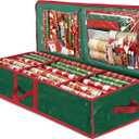 Gift Wrapping Paper Organizer Storage - 40" Gift Wrap Storage Containers with Interior Pockets for Bows, Tags & Ribbons - Wrapping Paper Holder, Waterproof, Fits 24 Standard Rolls, Green