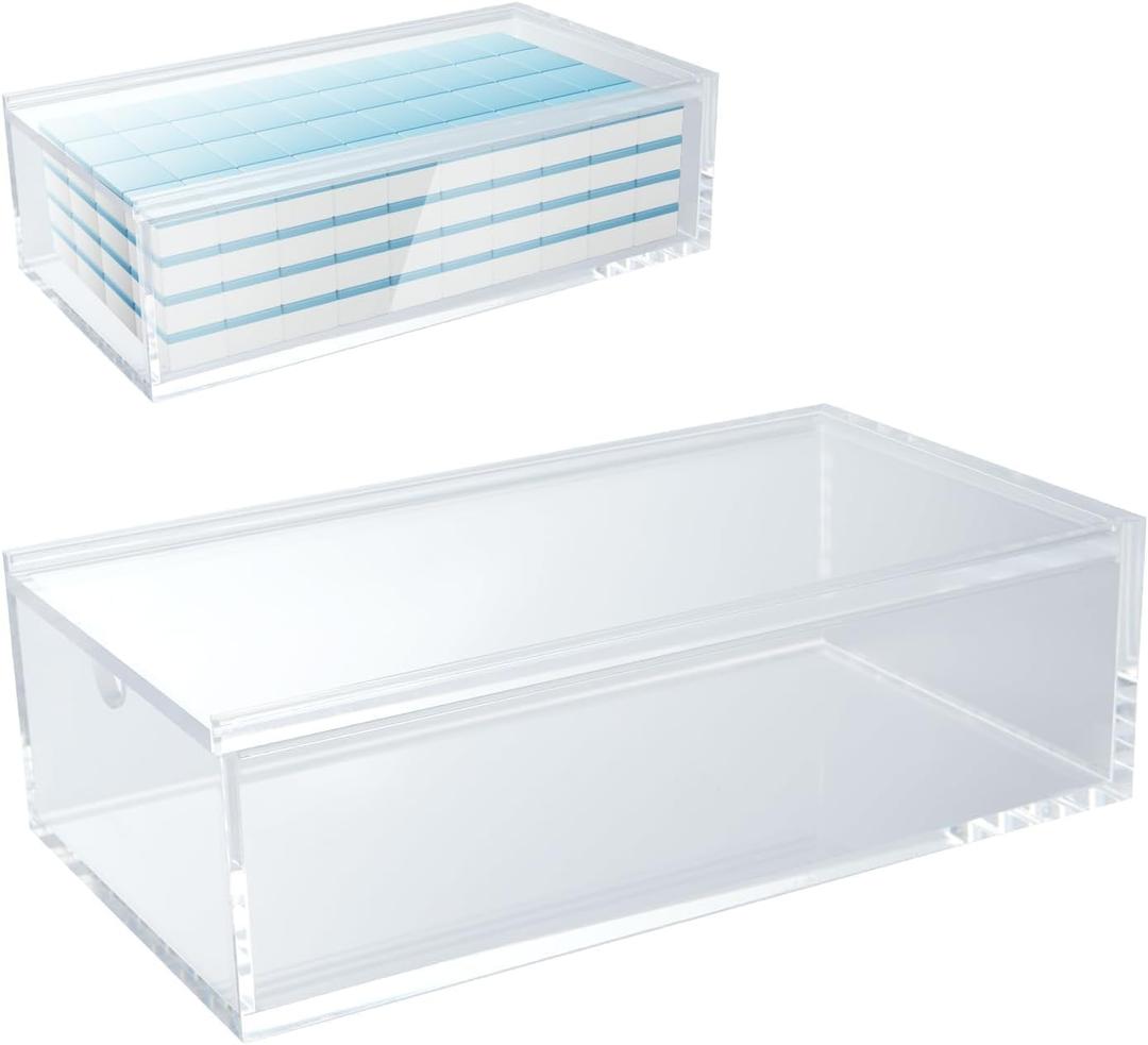 FIMXSD Acrylic Mahjong Case, Mahjong Storage Box for 1.2"×0.9"×0.5" Mini Size Mahjong Tiles, Transparent Mahjong Tile Display Box for 160 Tiles (Mahjong Case Only)