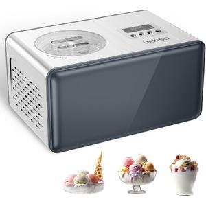 2-in-1 Ice Cream Maker & Yogurt Maker: 2.1Qt Automatic Ice Cream Maker Machine with Yogurt Mode, Stainless Steel Homemade Soft Serve Ice Cream Machine with Compressor for Home, Christmas Gift