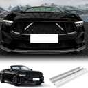 KUNGKIC For 2024 2025 Mustang Grill Inserts Trims ABS V Brace Stripes Wrap Covers Exterior Car Accessories (White)