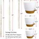 Bouqlife Hanging Planters with Macrame Plant Hangers for Indoor Outdoor Plants 3 Set Self Watering Pots Hanging Baskets Flower Pot Holders 3 Different Size