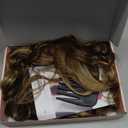 REECHO Curly Hair Extensions, 4PCS 20 inch Clip in Hair Extensions Lace Weft Short Curly Extensions Clip Ins Invisible Natural Hairpieces for Women, Light Brown with Blonde Highlights