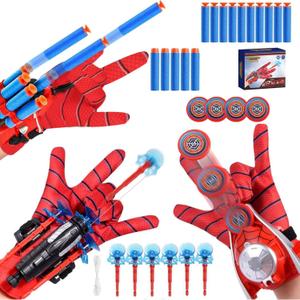 3 Sets Spider Web Shooters, Superhero Web Shooter for Kids, Cosplay Launcher Gloves with Wrist Toy Set, Imaginative Play Toy for 3 4 5 6 7 8 Year Old Boy
