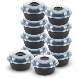 GoodCook BPA Free Meal Prep Bowl Container with Dressing Cups, Set of 10  Microwave & Dishwasher-Safe Food Organizers, Food Storage Set with Snap Shut Lids, Meal Prep Kitchen Containers (Black)