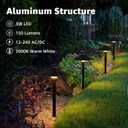 SUNVIE LED Low Voltage Landscape Lights 3W Cast-Aluminum Pathway Lights Low Voltage 12-24V Waterproof Landscape Path Lights 3000K Landscape Lighting for Yard Garden Walkway ETL Listed Cord, 12 Pack
