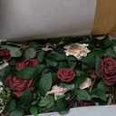 Ling's moment 5FT Burgundy Artificial Flower Garland Dusty Rose Leaves Floral Garland Arch Flowers Vine for Wedding Party Backdrop Decor Mantel Home Table Centerpieces Wall Decorations