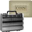 Coin Collector Case with 141 pcs Capsules with Foam Gaskets & 220 Dollar Bill Sleeve-Coin Collection Supplies Storage Organizer Box for Secure Coin and Paper Money Display(Black case+Black Gasket)