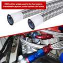 6AN 20FT PTFE Fuel Line Fitting Kit, E85 Oil Fuel Gas Hose Stainless Steel Braided Fuel Hose with 10PCS Aluminum Swivel Fuel Hose End Fitting Adapter Kit - Red & Blue