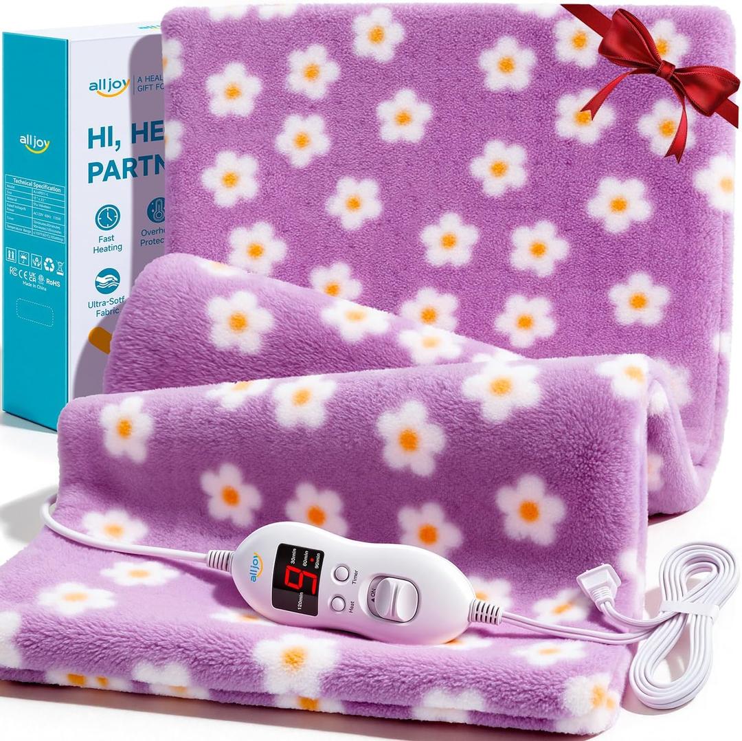 ALLJOY King Size Heating Pad for Back Pain Relief, 33x 17 Extra Large Heating Pad for Period Cramps, Mothers Day Gifts for Mom, Heating Pad for Neck and Shoulders and Back with Auto Shut Off Timer
