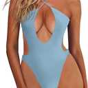 HYPERFIRE Women's Sexy Criss Cross Halter Bathing Suit Cut Out Backless Monokini Swimsuits One Piece, XS