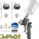 HVLP Air Spray Gun with 0.8/1.0 mm Nozzles, Mini Automotive Air Paint Sprayer Gun Kit, Car Paint Gun Sprayer, Paint Gun with 125cc Capacity Cup for Auto Paint, Primer, Varnish and Top CoatBlack