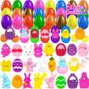 24PCS Prefilled Easter Eggs with Mochi Squishy Toys, Mochi Squishies Stuffed Plastic Eggs for Easter Basket Suffers, Mochis Squishy Novelty for Classroom Prizes, Egg Fillers, Kids, Gifts