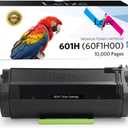 Leize Remanufactured 60F1H00 601H Toner Cartridge Replacement for Lexmark 60F1H00 601H 60F1000 MX410de MX310dn MX611de MX510de MX310 MX410 MX510 MX511 MX610 MX611 Toner (10,000 Page-Yield, Black)