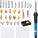 Wood Burning Kit, 32PCS Wood Burning Tool Adjustable Temperature Soldering Iron Tool for DIY, Wood Carving, Embossing, and Craft Projects Wood Burner Pen Set for Adults and Beginners