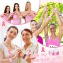 Kenning 400 Pack Breast Cancer Awareness Bracelets Pink Ribbon Paper Wristbands for Event Adhesive Paper Wristbands Courage Believe Faith Bracelets for Public Event Charity Recognition