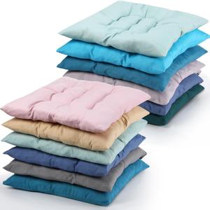 Geetery 12 Pcs Floor Pillows for Classroom Bulk Square Seating Cushions for Floor Chair School Kindergarten Reading Corner, 15.7'' Large Thick Meditation Cushions Yoga Nursery Daycare (Pastel Color)