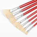 Oruola 7pcs Water Color Paint Brushes for Adults, Fan Brushes for Acrylic Painting with Pig Bristle Natural Hair and Long Wood Handle, Oil Watercolor Painting, Rock Painting