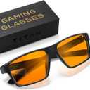 Titan Gaming Glasses, Blue Light Blocking, Night Driving Glasses for Men, Computer Protection Christmas Gift for Gamers (Black)