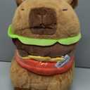 CHDBLOCK Hamburger Capybara Plush Toy - 14 Inch Cute Capybara Stuffed Animal, Kawaii Capibara Plushie for Kids and Adults Hamburger Plush