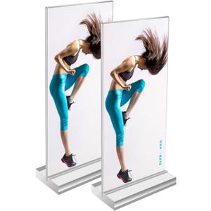 Bluesun 2 Pack -4x8 Picture Frame, Clear Acrylic Display,Sign Holder,Tabletop Photo Frame,Modern Home Picture Frame Decorative Painting