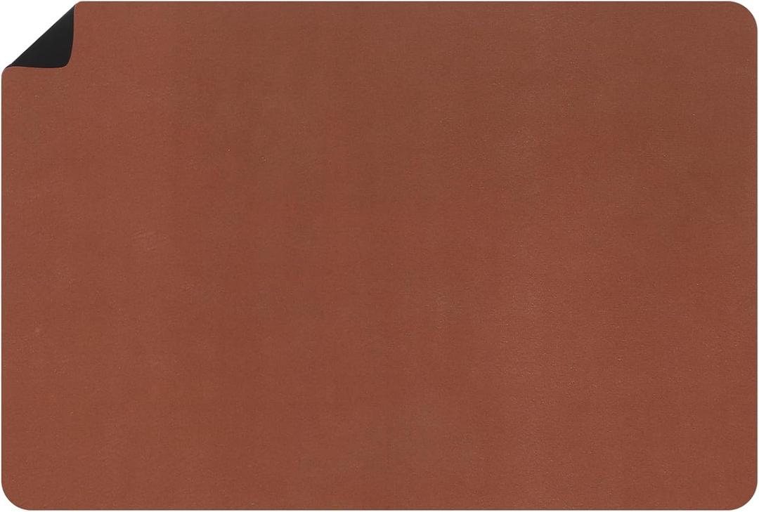 uxcell Silicone Mats for Kitchen Counter, 35.4" x 23.6" Non-Slip Countertop Protector Mat Heat Resistant Coffee Mat Waterproof Table Placemat, Brown