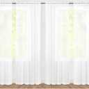 SpaceDresser Sheer White Curtains 4 Panels Rod Pocket Semi-Sheer Curtain 72 Inches Long Light Filtering Voile Window Drapes for Bedroom Living Room Kitchen, Each 52W x 72L