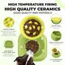 Slow Feeder Dog Bowls Ceramic Puppy Feeding Bowl for Small Dogs Cat Slow Feeder Bowl Protecting Cat and Dog Whiskers Preventing Choking with 2-in-1 Multifunctional Training Whistle (green)