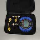 WISSCOOL Digital Vacuum Gauge, HVAC Micron Gauge Tester, HVAC Vacuum Pressure Gauge, 0-75,000 Microns, 7/16-20 UNF, 4 Units(Microns, mbar, inHg, pa), 1/4" SAE Extension Connector and T-Connector