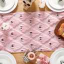 Pink Ghosts Halloween Table Runner Fall Kitchen Dining Runners Halloween Table Decorations for Indoor Outdoor Home Party Decor, 13 x 72 Inch