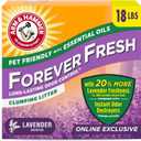 Arm & Hammer Forever Fresh Clumping Cat Litter Lavender, MultiCat Cat Litter Odor Control 18lb With 20% More Lavender Freshness, With Essential Oils
