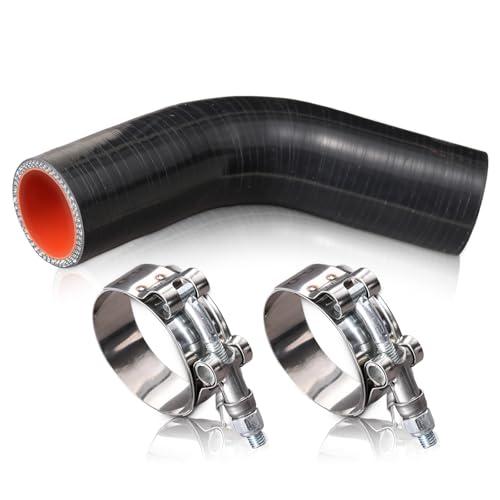 BEIJIULI 2.5" ID 45 Degree Silicone Elbow Coupler Hose ,Thickness 5mm,4" Leg Length,4 Layers Reinforced Turbo Hose Intercooler Intake Radiator Piping