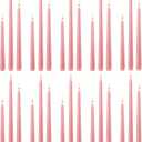 MTLEE Taper Candles 8/10/12 Multi Height Unscented Taper Candles 8 Burn Hours for Dinner Decorative Home Decoration Fall Thanksgiving Wedding Party Candlesticks(Pink,36)