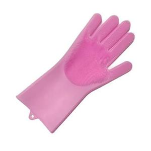 Household Cleaning Gloves Rubber Gloves Cleaning Household Magic Kitchen Gloves Cooking Hand Washing Tableware Scrubber Durable(Pink)