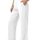 Women's Wide Leg Sweatpants High Waist Soft Athletic Pants, Lightweight Workout Lounge Pants for Yoga Gym Running (White, S)