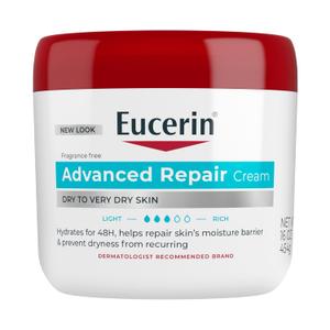 Eucerin Advanced Repair Body Cream for Very Dry Skin, Fragrance Free Daily Body Moisturizer, Mothers Day Gifts, 16 Oz Jar