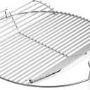 Hinged Cooking Grate for 22” Charcoal Grill, Round Charcoal Grate for Weber 7436, Grill Grate Replacement Part for Weber One-Touch, Smokey Mountain Cooker, 22" Kettle Charcoal Grill Parts with Handle