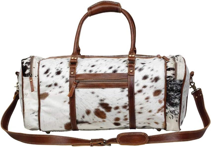Myra Bag Amore Cowhide & Leather Duffle Travel Bag S-1122