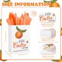 Engrowtic 50 Sets Little Cutie Baby Shower Favor Gift Bags - Orange With Handles and Tissue Paper - on the Way Decorations for Guests Return Gift