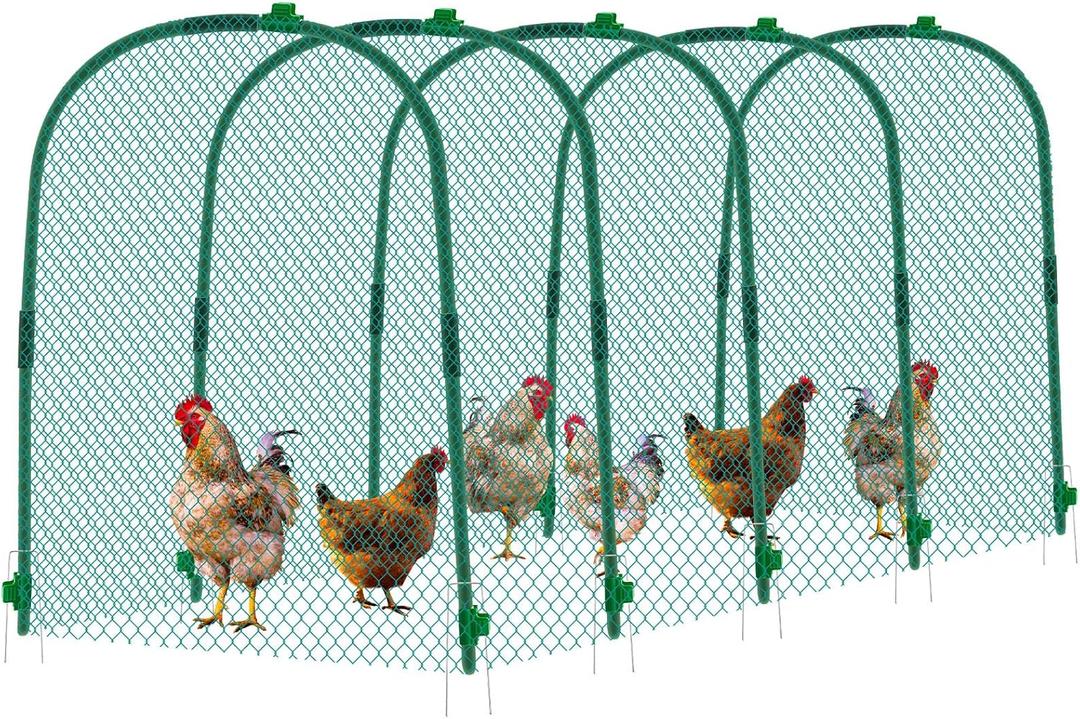 Yalikop Large Chicken Tunnel Coop Run, 157 31.5 x 25.5 Inch, Easy to Install Green Yard Poultry Tunnel for Outdoor Yard, Ideal for Chickens, Ducks, Rabbits, and Small Animals