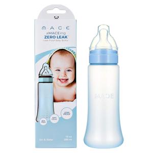 Made in USA aMACEing Zero Leak Baby Bottle with Anti-Colic Vent and Variable Flow, Leak Resistant, 10oz (Blue)