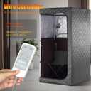 Gollense Portable Infrared Sauna for Home Spa | Full Size 1 Person Sauna | Full Body Personal Far Infrared Sauna Tent 5.5ft Tall | with Heating Foot Pad, Portable Chair, Dark Grey