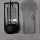 Portable Metal Table Lamp for Indoor/Outdoor ,Rechargeable Cordless LED Lamp, 3-Colour Infinitely Dimming Battery Powered Small Desk Lamp, Restaurant/Bedroom/Bar/Coffee/Camping Light (Black Set of 2)