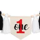 1st Boy High Chair Banner - Blush Pink 1st Girl High Chair Banner,Floral First birthday decor, Wildflower Photo prop,Royal Blue Orange Tassel,First Green Shades Tassel (Red Black)