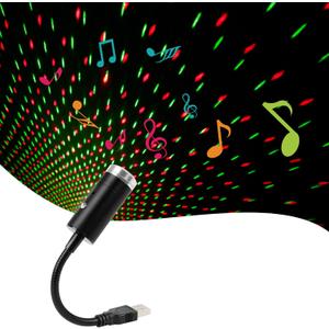 USB Star Light Sound Activated Projector, 3 Colors + 9 Lighting Effects, Aevdor Auto Roof Star Romantic USB Night Light for Bedroom, Car, Party, Ceiling and More- Plug and Play (Red & Green)