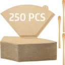 250 Count #4 Coffee Filter 8-12 cup, Disposable Cone Coffee Filters For Pour Over and Drip Coffee Maker